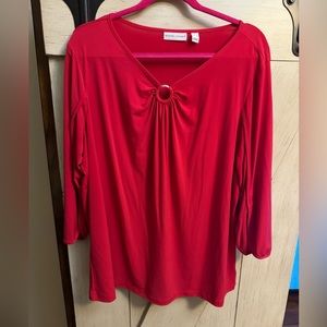 Susan Graver liquid knit tulip sleeve dress top